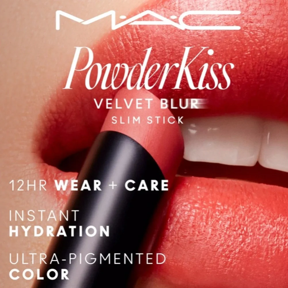 💎 MAC Powder Kiss Velvet Blur Slim Matte Lipstick in Shade Sheet Outrage #898